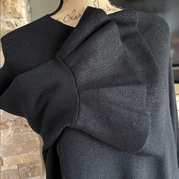 Anthropologie Claudette ruffled sweater dress drop shoulder metallic sparkle - Picture 9 of 16